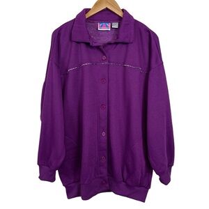 Vintage Center Aisle Outerworks Purple Button Up Sweater Size One Size Fits All
